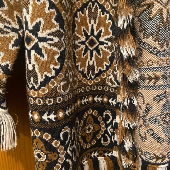 Patterned Black and Brown Women's cardigan Sweater Sz large - Picture 4 of 5